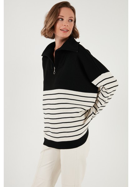 Akrilik Yarım Fermuarlı Yaka Triko Kazak Bayan Kazak 4615221 indirimleri