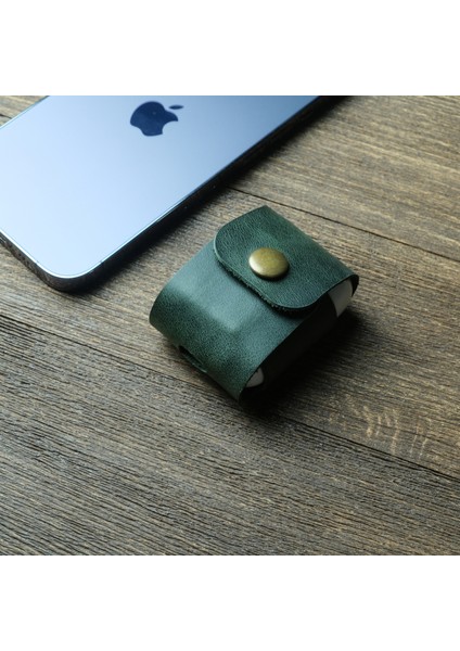Air Pods 1. Nesil ve 2. Nesil Uyumlu Deri Kılıf-Yeşil fiyatları