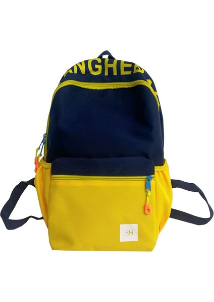 Kontrast Renk Rahat Sırt Çantası Erkek Büyük Kapasiteli Sırt Çantası Kadın Ortaokul Öğrencisi Lise Öğrencisi Okul Çantası (Yurt Dışından)