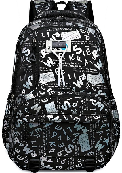 Sırt Çantası Basit Büyük Kapasiteli Ortaokul Öğrencisi Okul Çantası Moda Eğlence Seyahat Sırt Çantası (Yurt Dışından)