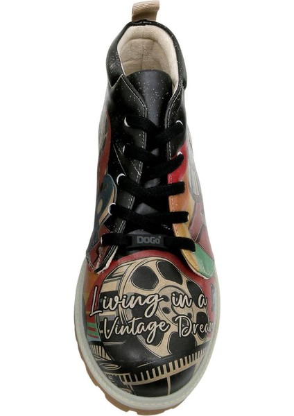 Erkek Vegan Deri Siyah Bilekte Bot - Living in a Vintage Dream Tasarım indirimleri