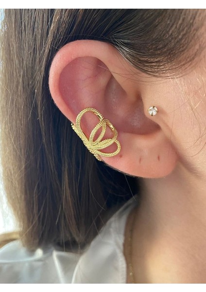 Zirkon Taşlı Kelebek Çift Taraflı Kadın Earcuff Kıkırdak Küpe fiyatları