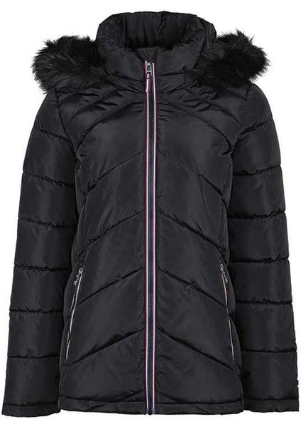 Tommy Hilfiger Kadın Kapüşonlu Mont TW2MP918-BLK