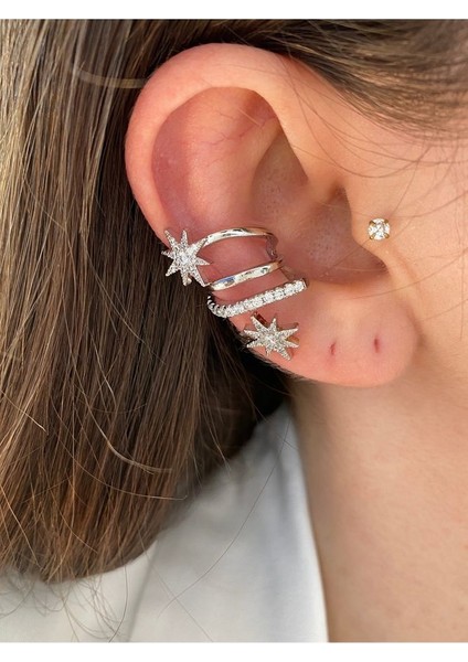 Kutup Yıldızı Altın Kaplama Kadın Earcuff Kıkırdak Küpe fiyatları