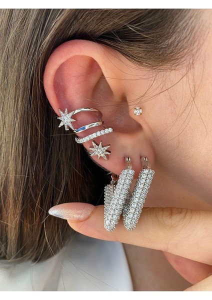 Kutup Yıldızı Altın Kaplama Kadın Earcuff Kıkırdak Küpe modelleri