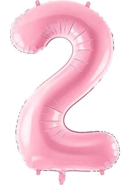 ^^ 34 Inç " 2 " * Açık Pembe * Renk Rakam Folyo Balon