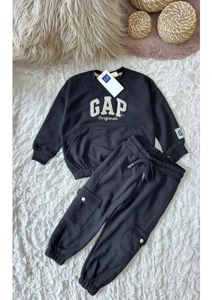 Gap Baby Yeni Sezon Kışlık Gap Kargo Cepli Waffle Kumaş Gap Alt-Üst Takım / Erkek-Kız Çocuk