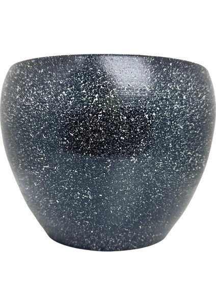 Ev Dekorasyon Gri Granit Toprak Saksı Saksılık Salon Çiçeklik - 15 CM