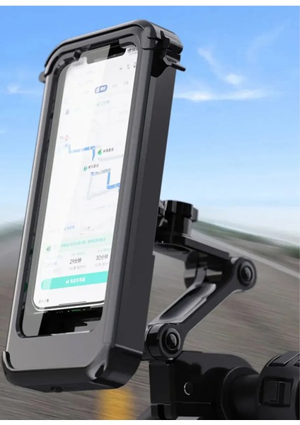 Bisiklet Motosiklet Su Geçirmez Gidon Telefon Tutucu Kilitli ve Yaylı Yüksek Kalite
