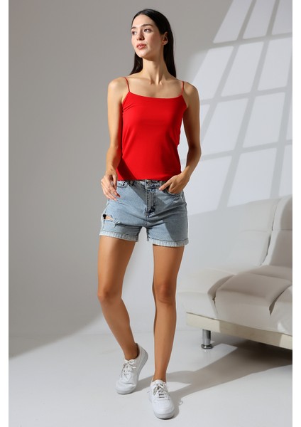 Lastik Ip Askılı Atlet 21563 Kırmızı