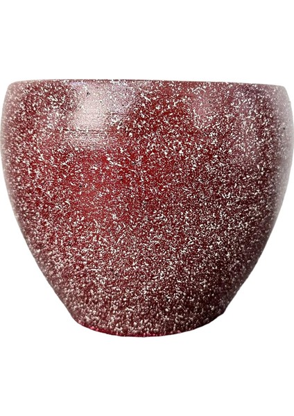 Ev Dekorasyon Bordo Granit Toprak Saksı Saksılık Salon Çiçeklik - 15 CM