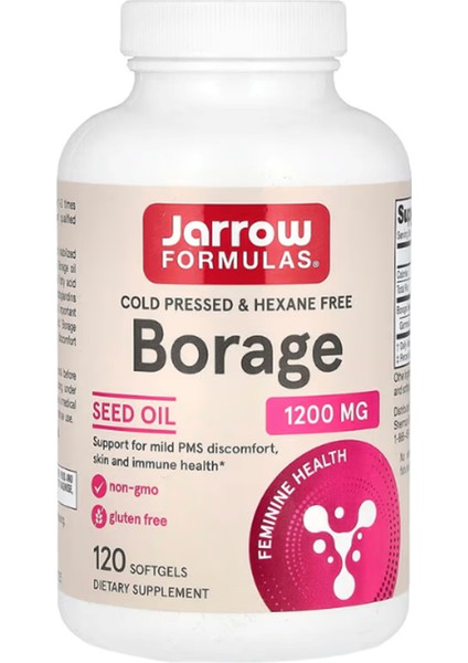 Borage Seed Oil 1 200MG 120 Softgels usa Menşei 3650