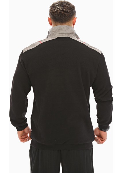 Erkek Kışlık Causal Siyah Sweatshirt Big Sam 4664 indirimleri