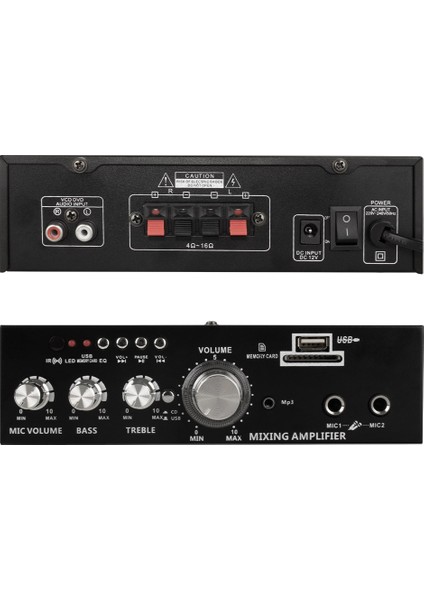 Magıcvoıce MV-22560 2X20W 4-8 Ohm Usb/sd Girişli Bluetoothlu 2 Mikrofon Girişli Trafosuz Stereo Mini Anfi modelleri