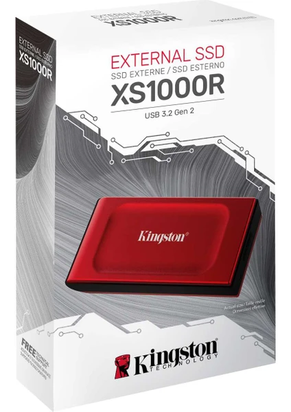 XS1000 Red External 1TB 1050-1000MBs USB 3.2 Gen 2 Taşınabilir SSD