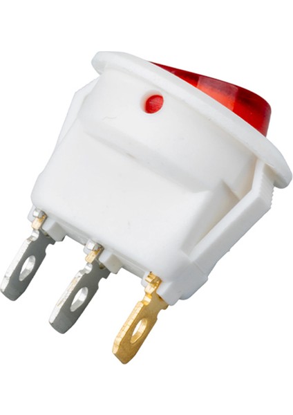 Yuvarlak Işıklı Anahtar On-Off 3p Beyaz Kasa (IC-131B)