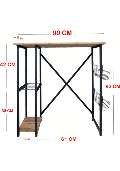 Nur Metal Çamaşır Makinesi Dolabı Metal Banyo Düzenleyici 2 Raflı Banyo Dolabı - Çam