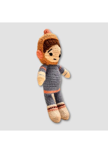 Uretti El Yapımı Amigurumi  Bebek  Sabit Şapkalı 22CM - Mavi