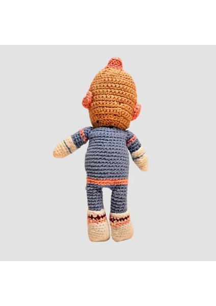 Uretti El Yapımı Amigurumi  Bebek  Sabit Şapkalı 22CM - Mavi