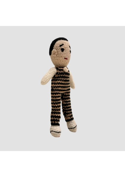 El Yapımı Amigurumi Bebek 21CM - Kahverengi / Siyah