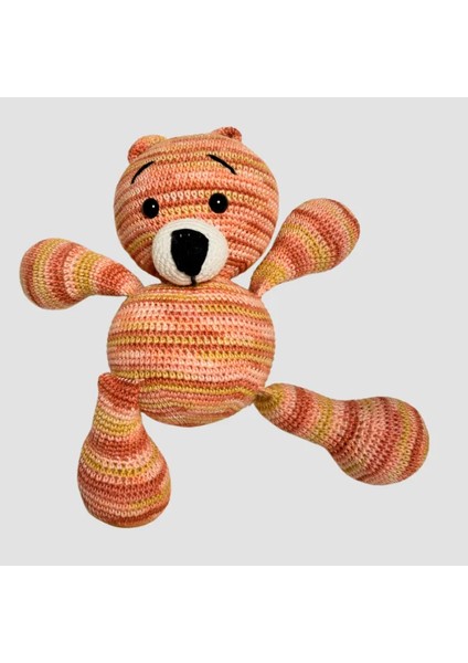 Uretti El Yapımı Amigurumi Renkli Ayı 34CM- Somon