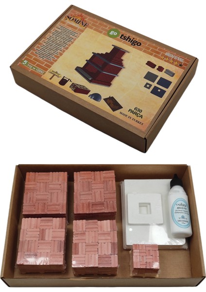 Minyatür Tuğla Şömine Set