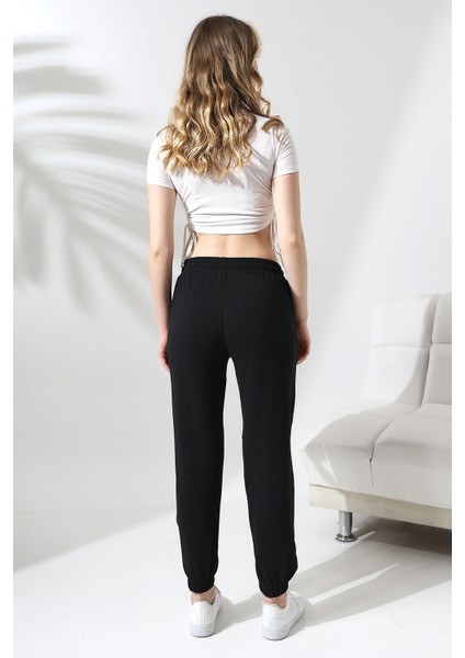 Şardonlu Fitilli Paçası Lastikli Yumuşak Dokulu Eşofman Altı 21726 Siyah fırsatları