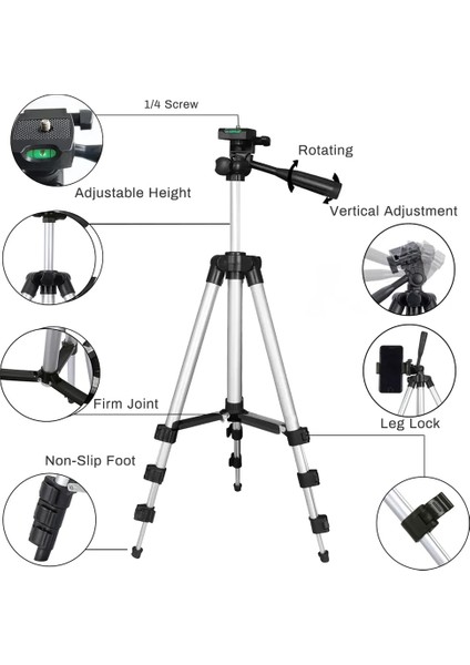 The Wlue Profesyonel Outdoor Tripod 135CM Tüm Dslr Kameralarla Uyumlu Video Fotoğraf Çekim Tripod