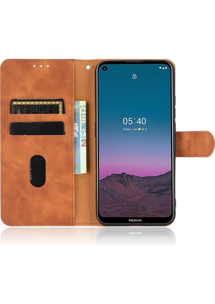 Kart Tutucu Kickstand ile Nokia 5.4 Deri Folio Flip Case Için Kılıf (Yurt Dışından)