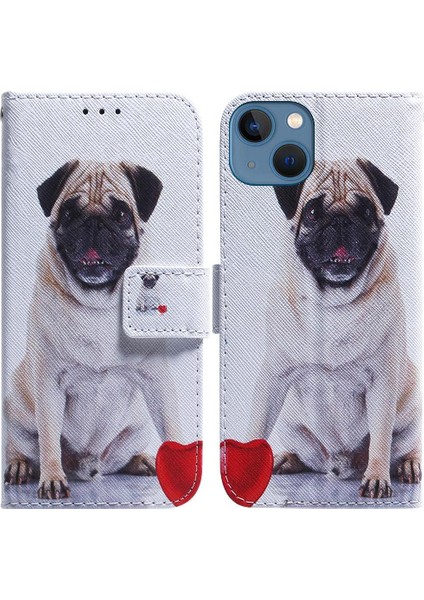 IPhone 14 Için Flip Case Boyalı Pu Deri Cüzdan Manyetik Kapatma Kartı (Yurt Dışından)