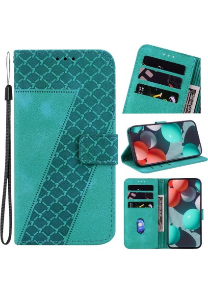 Realme Gt 6 Flip Folio Kapak Için Telefon Kılıfı Kabartmalı Desen Cüzdan Pu (Yurt Dışından)