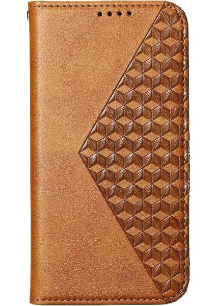 IPhone 15 Için Flip Case Artı El Kayışı Eşkenar Dörtgen Şekli Standı Cüzdan Günlük (Yurt Dışından)