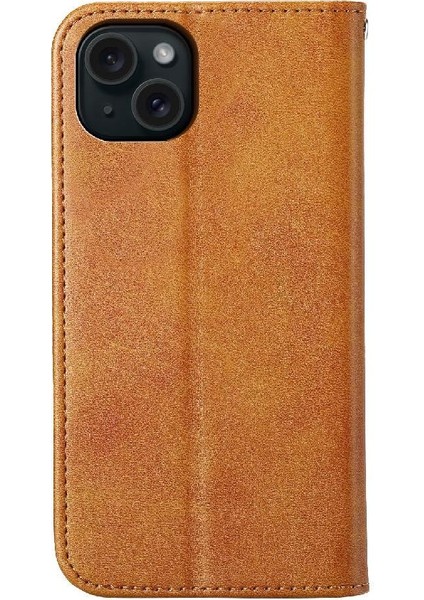 IPhone 15 Için Flip Case Artı El Kayışı Eşkenar Dörtgen Şekli Standı Cüzdan Günlük (Yurt Dışından)