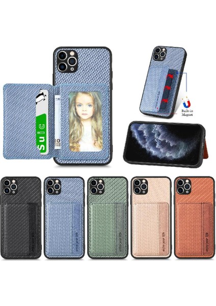IPhone 11 Pro Için Kılıf Komple Kamera Güvenlik Rfıd Engelleme Manyetik Kart (Yurt Dışından)