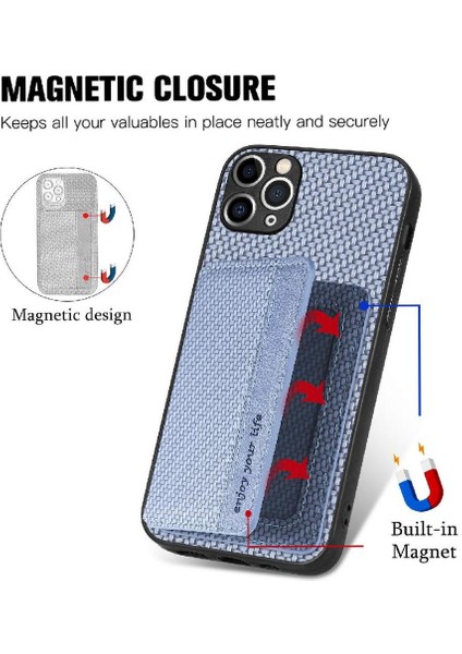 IPhone 11 Pro Için Kılıf Komple Kamera Güvenlik Rfıd Engelleme Manyetik Kart (Yurt Dışından)