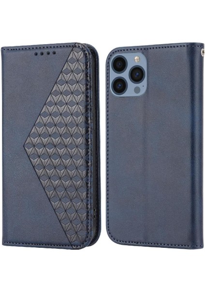 IPhone 14 Için Flip Case Artı Günlük Kullanım El Kayışı Standı Cüzdan Eşkenar Dörtgen (Yurt Dışından)