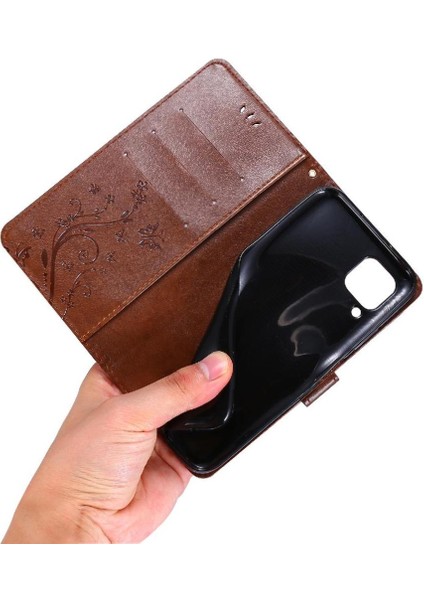 Huawei P40 Lite Bilek Kayışı Için Filp Durumda Kart Tutucu Manyetik Kapatma Pu (Yurt Dışından)