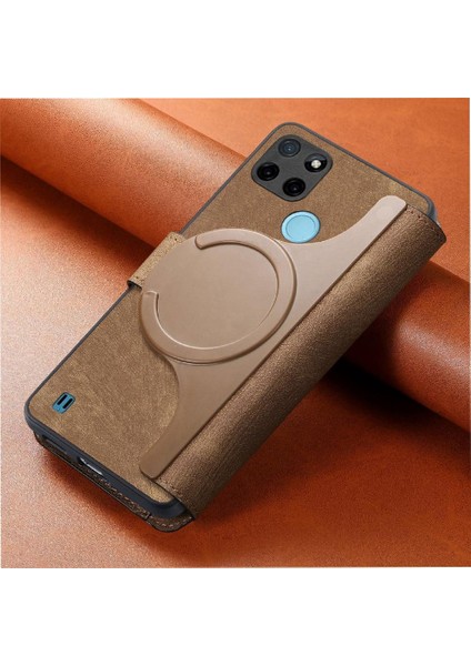 Realme C21Y Cüzdan Kart Standı Mıknatıs Koruyucu Malzeme Retro Için Flip Case (Yurt Dışından) indirimleri
