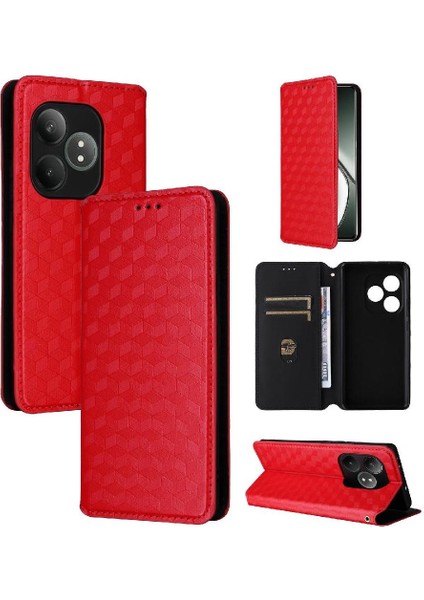 Realme Gt 6t Kart Yuvaları Için Flip Case Tutucu Cüzdan Manyetik Kapatma Pu (Yurt Dışından)