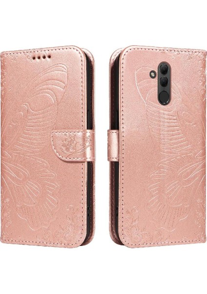 Gx Shop Huawei Mate 20 Lite Için Flip Case Ayrılabilir El Kayışı Kabartmalı Kelebek (Yurt Dışından)