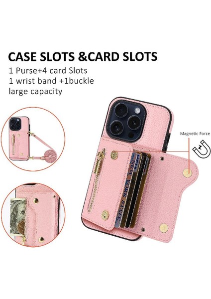 IPhone 14 Için Kılıf Artı Mini Sırt Çantası Hafif Kart Yuvaları Büyük Uzun (Yurt Dışından)