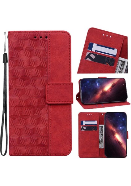 IPhone 16 Için Flip Case Pro Max Kickstand Özelliği Flip Folio Geometrik Pu (Yurt Dışından)