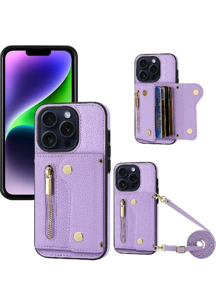 IPhone 14 Için Kılıf Artı Mini Sırt Çantası Hafif Kart Yuvaları Büyük Uzun (Yurt Dışından)