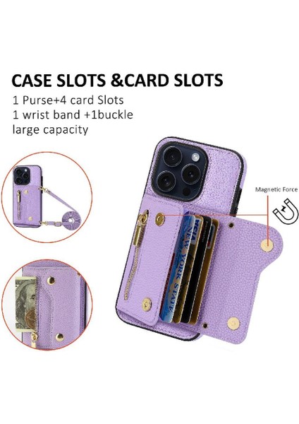 IPhone 14 Için Kılıf Artı Mini Sırt Çantası Hafif Kart Yuvaları Büyük Uzun (Yurt Dışından)