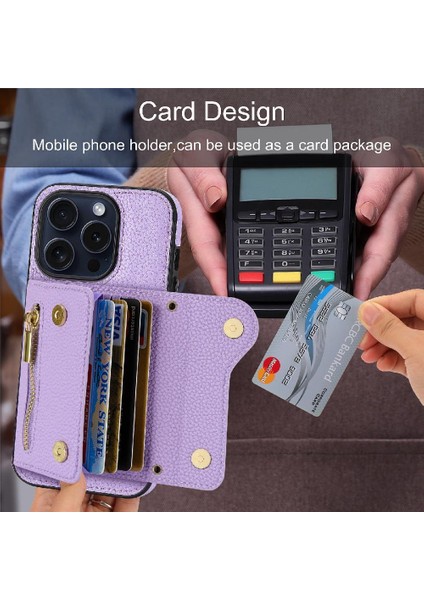 IPhone 14 Için Kılıf Artı Mini Sırt Çantası Hafif Kart Yuvaları Büyük Uzun (Yurt Dışından)