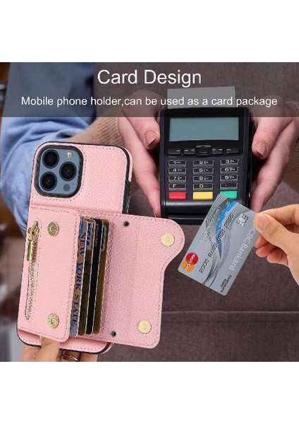 IPhone 13 Için Kılıf Pro Max Mini Sırt Çantası Büyük Kapasiteli Kart Yuvaları Uzun (Yurt Dışından)