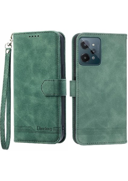 Realme C31 Manyetik Kapatma Nakit Cep Kartı Yuvaları Premium Için Flip Case (Yurt Dışından)