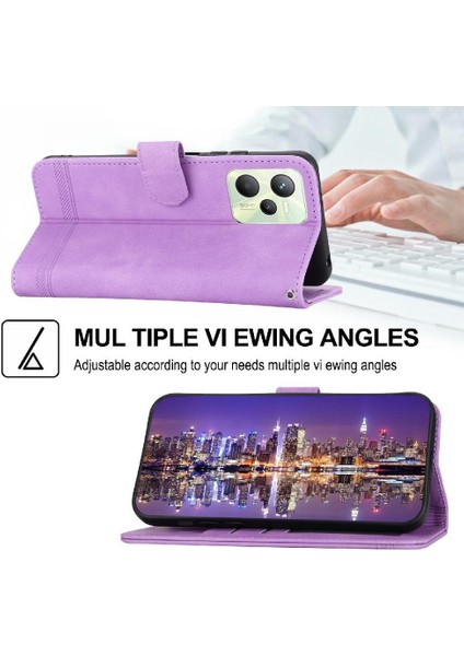 Realme C35 Manyetik Kapatma Bileklik Kart Yuvaları Premium Için Flip Case (Yurt Dışından) modelleri