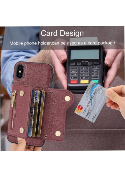 IPhone X/xs Hafif Uzun Kayış Mini Sırt Çantası Kart Yuvaları (Yurt Dışından)