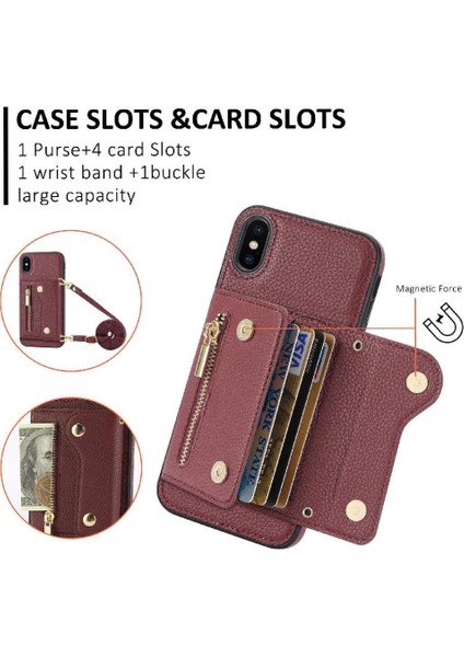 IPhone X/xs Hafif Uzun Kayış Mini Sırt Çantası Kart Yuvaları (Yurt Dışından)